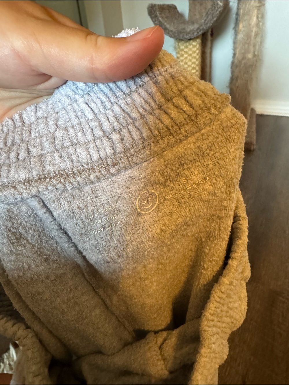 Gilly Hicks Cozy Jogger Pants - Neutral Gray/White Stretch